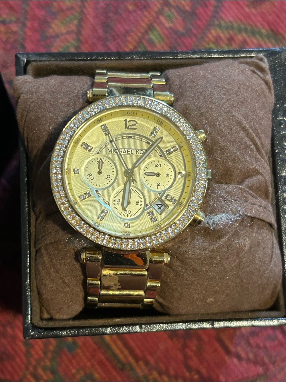 Michael Kors Parker MK5354 women's chronograph watch  gold-tone w/ box